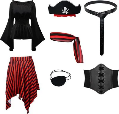 Productafbeelding van Piratenkostuum dames middeleeuws Viking renaissancejurk Halloween carnavalskostuum