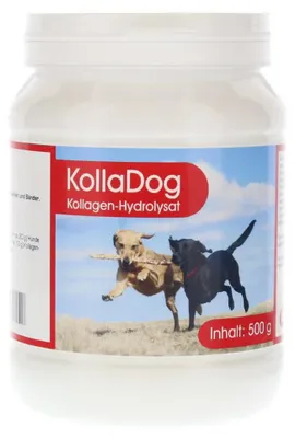 Produktbild von KollaDog Kollagen-Hydrolysat Pulver für Knorpel, Sehnen und Bänder aller Hunderasen, 500 g Pulver