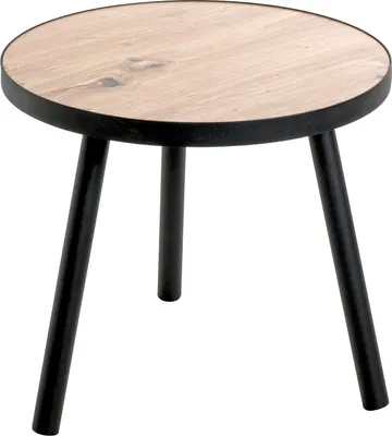 Produktbild von HAKU Beistelltisch Eiche hell, schwarz - MDF, Metall, B/H/T: 40x37x40 cm