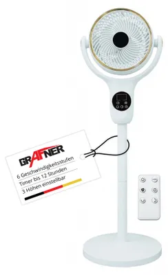 Produktbild von Grafner® 3D Standventilator mit Fernbedienung & Touch-Display, 3-in-1 Tisch-, Boden- oder Standventi