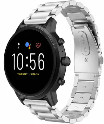 Produktbild von Strap-it Stahlarmband - Kompatibel mit Fossil Gen 5Armband 44mm Fossil uhrenarmband Fossil ersatzarmband Edelstahl für Smartwatch 22mm Armband Silber 22mm