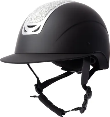 Produktbild von Horze Arix II Reihelm mit Kristallverzierung, Schwarz, 58-60