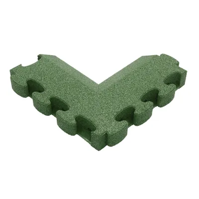Produktbild von Gum-Tech Negatives Eckstück "Abgeschrägt" für Fallschutzplatten, Grün, 8 cm