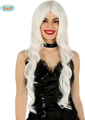 Produktbild von Zauberhafte Perücke Wellig Langhaarig Weiße Schönheit Karneval Fasching Kostüm Party Eleganz Stilvoll Glamour Frauen Accessoire, Farbe: Weiß