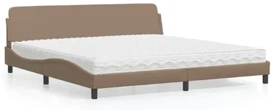 Immagine prodotto di vidaXL Letto con materasso "Dover" cappuccino-marrone 200x200 cm in Pelle finta