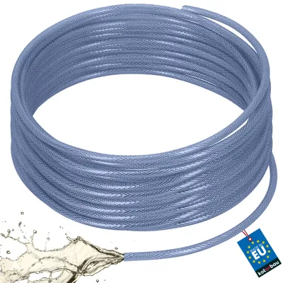 Obrázek produktu pro KOTARBAU® PVC hadice, průměr 6 mm / 2,5 mm, hadice pro stlačený vzduch, 50 m, vodní hadice, PVC hadice s textilním výplní, hadice pro kompresory, hadice pro chemikálie, průhledná, modrá