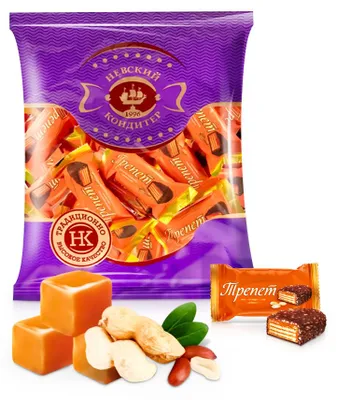 Produktbild von Schokokonfekt - Trepet, mit Karamell und Erdnüssen, Nevskij Konditer, Süßigkeiten, 500 g