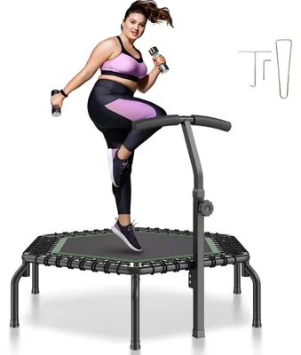 Immagine prodotto di Mini trampolino - Trampolino da fitness - Rebounder - Superficie elastica - Maniglia regolabile