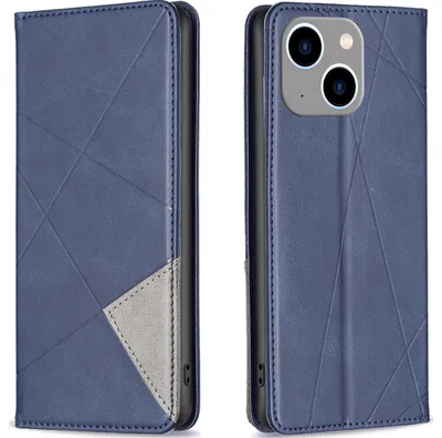 Produktbild von Mobigear Rhombus Slim iPhone 15 Plus Hülle Klapphülle - Blau