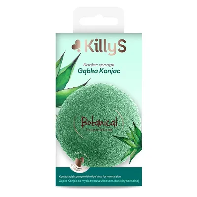 Zdjęcie produktu dla KillyS Botanical Inspirations gąbka konjac do mycia twarzy z aloesem