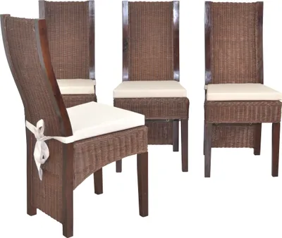 Produktbild von Rattanstuhl 4er-Set mit Sitzkissen