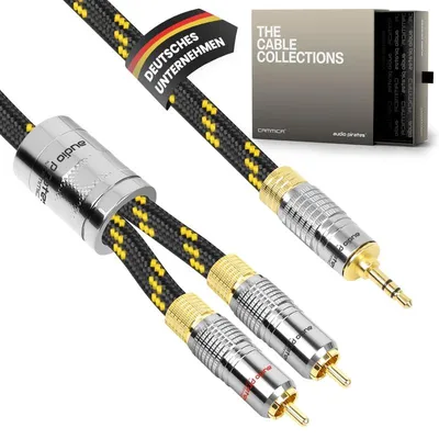 Zdjęcie produktu dla Kabel przejściówka 3,5 mm jack na 2 x złącza RCA, długość 7,5 metra