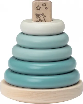 Productafbeelding van Micki houten stapelringen (blauw)