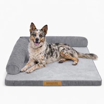Zdjęcie produktu dla Dogeste Ergo materac dla psa 105x90 cm XL legowisko dla psa z podwyższonym brzegiem i poduszką, nadające się do prania