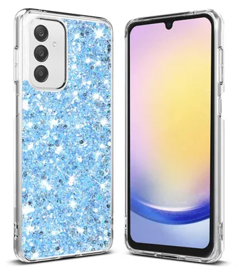 Produktbild von Techsuit Sparkly Glitter Back Cover Hülle für Samsung Galaxy A25 - Blau
