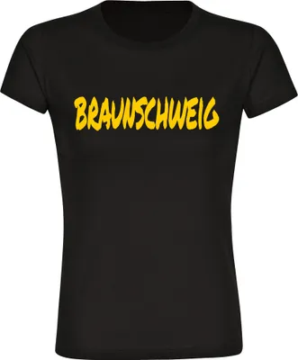 Produktbild von multifanshop Damen T-Shirt - Braunschweig - Textmarker, schwarz-1, Größe XXL
