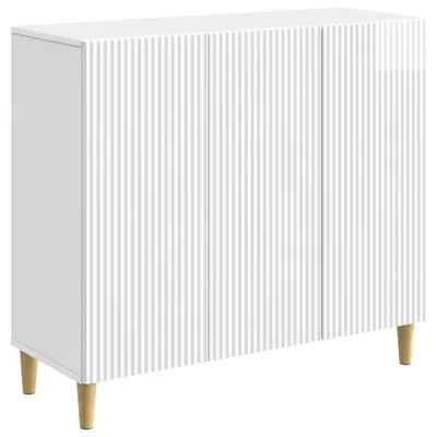 Produktbild von vidaXL Sideboard Hochglanz Weiß 89 x 34,5 x 80 cm Holzwerkstoff