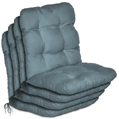 Produktbild von Beautissu 4er Set Niedriglehner Auflagen Set Flair NL, 100x50x8cm, Taubenblau