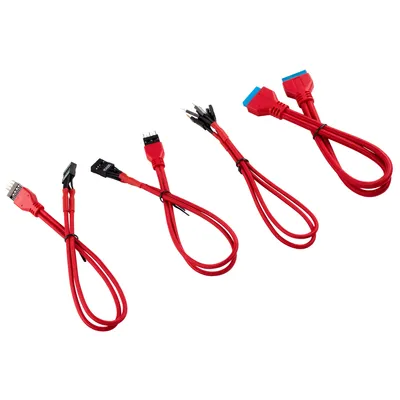 Produktbild von Corsair CC-8900246, 0,3 m, Männlich, Männlich, Gerade, Gerade, Schwarz, Rot