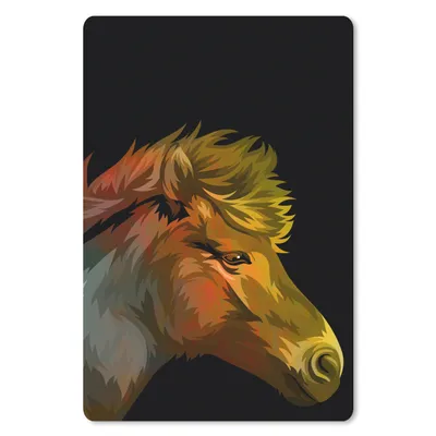 Produktbild von MuchoWow® Mauspad Mousepad Pferd - Rot - Schwarz - Mädchen - Kinder - Mädchen 40x60 cm - Mousepads - Maus Mat - Pad - Mausunterlage - Schreibtisch Accesoire
