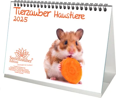 Produktbild von Tierzauber Haustiere DIN A5 Tischkalender für 2025 - Seelenzauber