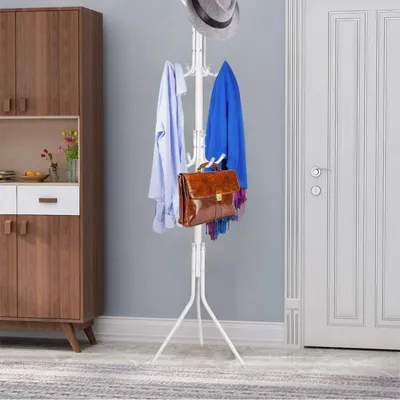 Immagine prodotto di Portaabiti in metallo, altezza 174 cm, appendiabiti con 8 ganci, colore bianco