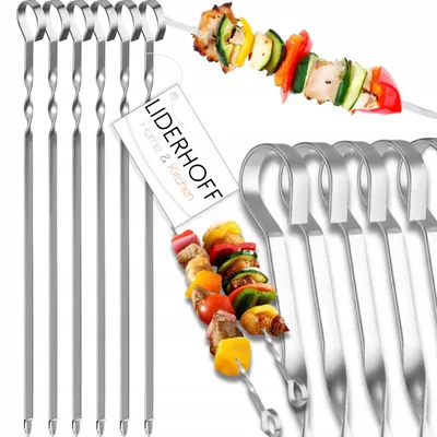 Produktbild von LIDERHOFF Schaschlikspieße Edelstahl 50 cm 6 Stück Grill