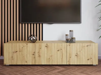 Produktbild von GrainGold TV-Schrank Kioto - RTV-Schrank, RTV-Tisch, Lowboard, Wohnwand Modern - TV-Schrank Artisan Eichefarbe