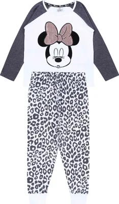 Obrázek produktu pro DISNEY MINNIE MAUS pyžamo s leopardím vzorem, bílo-černo-šedé 7-8 let
