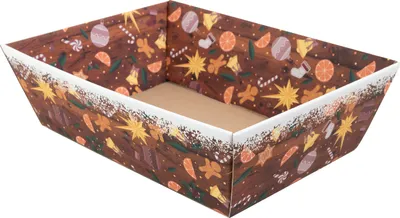 Produktbild von 5 x PresentFill® Präsentkorb Geschenkkorb - viereckig - Weihnachten Lebkuchen