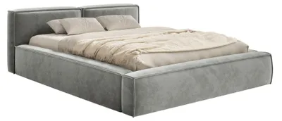 Produktbild von Selsey Tilves Slim – Polsterbett 160x200 mit Bettkasten und Lattenrost, Velours, grau