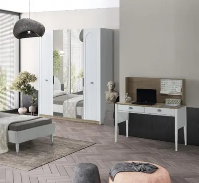 Obrázek produktu pro Šatní skříň Stolní souprava Moderní design Bílý stylový dětský pokoj