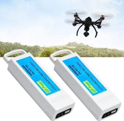 Image de pack de 2 batteries 11,1V 6400mAh 3S Lipo à charge élevée Batterie RC au lithium Batterie rechargeable pour Yuneec Q500 Q500 RC Quadcopter