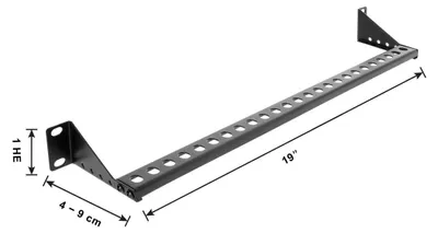 Productafbeelding van Delock 19" 1 HE kabelmanagementpaneel / kabelgeleider, zwart