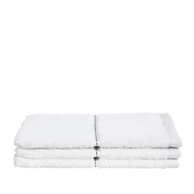 Produktbild von Seahorse Baumwolle Handtücher Kasten Modern Grau Weiß Grid 16x21 cm Weiß