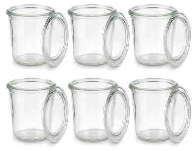 6er-Set Weckgläser 290 ml mit Glasdeckel, Ø 9 cm, Fallform