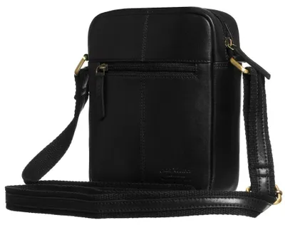 Obrázek produktu pro Peterson pánská kožená crossbody taška černá 21x18 cm