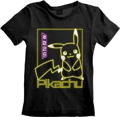 Produktbild von Pokemon - Pikachu Neon - Black T-Shirt - Größe 104