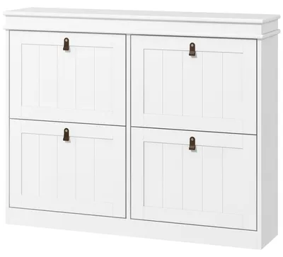Produktbild von Schuhschrank fš¹r 20 Paar Schuhe, Schuhaufbewahrung, 4 Klappschubladen, verstellbare Einlegeb?den, 105 x 24 x 82,5 cm, wei?