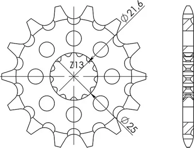 Immagine prodotto di Pignone Passo 520 - Z 13 Denti (Dis.27500)