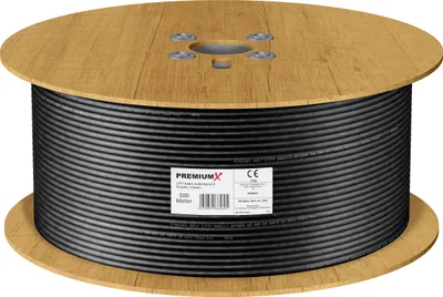 Produktbild von PremiumX 500m CAT 7 Outdoor Netzwerkkabel S/FTP 10 Gbit/s PE AWG23/1 Cat7 schwarz