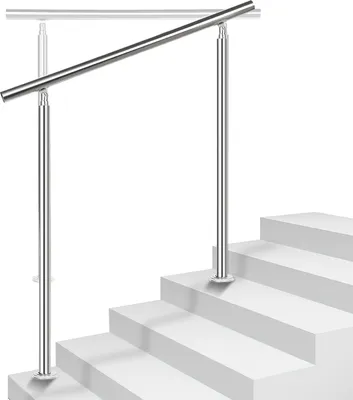 Produktbild von Jopassy Treppengeländer 120cm ohne Querstreben Edelstahl Geländer und Handläufe Balkongeländer Aufmontage Treppe Brüstung Balkon Pflegeleicht Innen und Aussen Brüstung