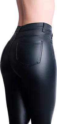 Produktbild von topschuhe24 2012 Damen Skinny Hose Lederoptik, Farbe:Schwarz, Größe:42 EU