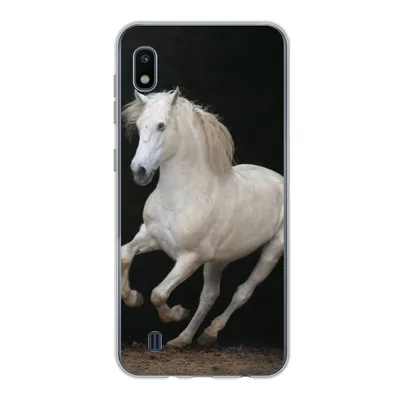 Produktbild von MuchoWow® Handyhülle Schutzhülle Hülle für Samsung Galaxy A10 Pferde - Schwarz - Porträt Silikon Softcase Handy Hülle - Schutzhülle