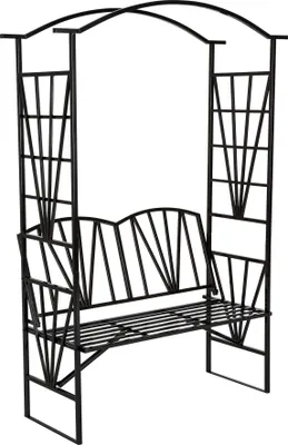 Image de tectake® Arc de roses en acier 114 x 42 x 210 cm