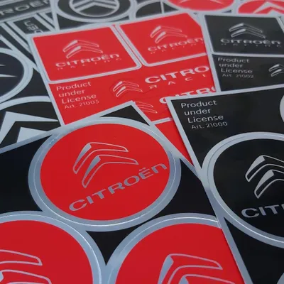 Obrázok produktu pre Citroen Racing Oficiálna nálepka 6 log, červená