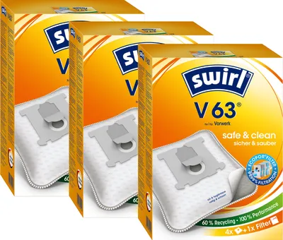 Produktbild von SWIRL Staubsaugerbeutel V 63 EcoPor® für Vorwerk 12 Beutel