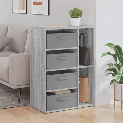 Image de vidaXL Meuble de rangement latéral, gris Sonoma, 60 x 33,5 x 84 cm