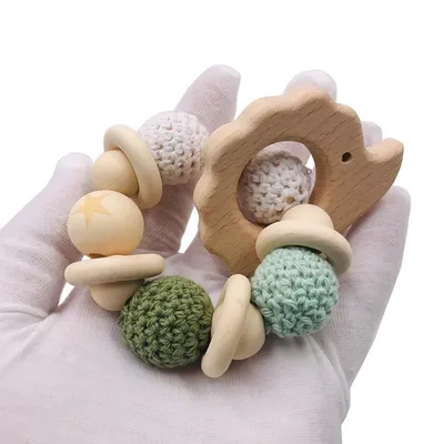 Produktbild von Greifling Beißring Baby Rasselring Greißring Grün