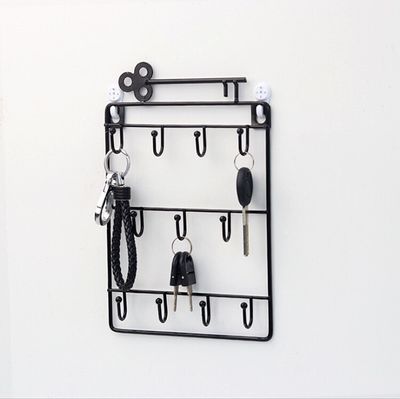 INF Schlüsselhalter zur Wandmontage mit 11 Haken Schwarz